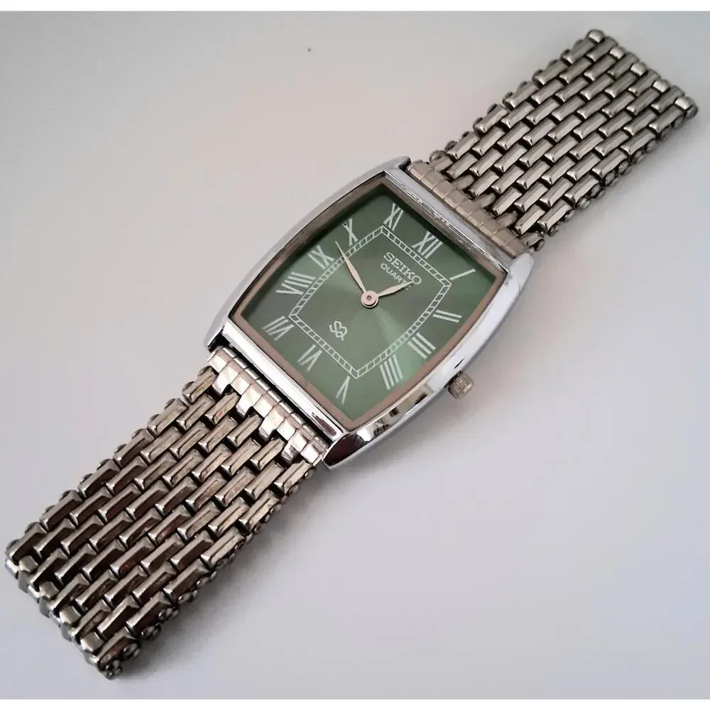Men's Vintage Seiko Barrel/Tonneau Stainless Steel‎ Tank RARE